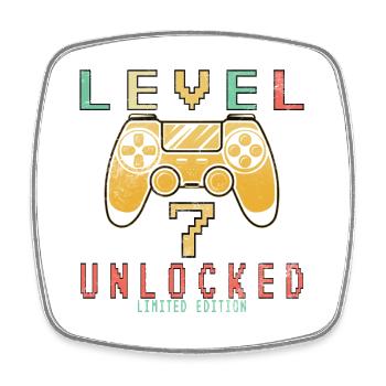 Level 7 Unlocked Limited Edition - Square fridge magnet - white - Front