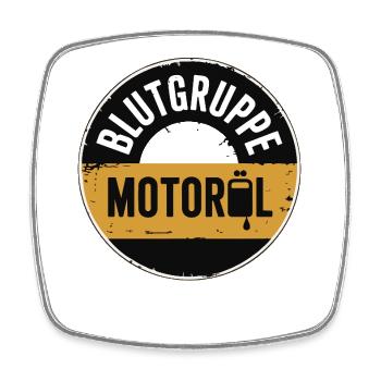 Blutgruppe Motoröl Schrauber Design - Viereckiger Kühlschrankmagnet - Weiß - Vorne
