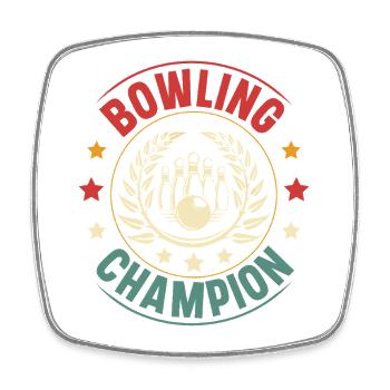 Bowling - Viereckiger Kühlschrankmagnet - Weiß - Vorne