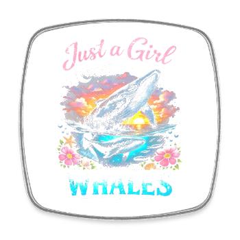 Just a Girl Who Loves Whales - Square fridge magnet - white - Front