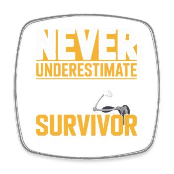 Rotator Cuff Survivor: Never Underestimate - Viereckiger Kühlschrankmagnet - Weiß - Vorne