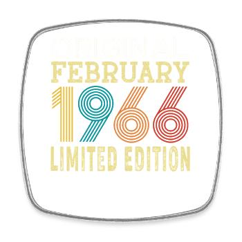 Original Février 1966 60 ans 60e Anniversaire  - Magnet carré - blanc - Devant