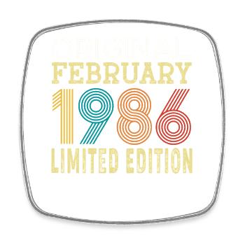 Original Février 1986 40 ans 40e Anniversaire  - Magnet carré - blanc - Devant