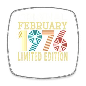 Original Février 1976 50 ans 50e Anniversaire  - Magnet carré - blanc - Devant