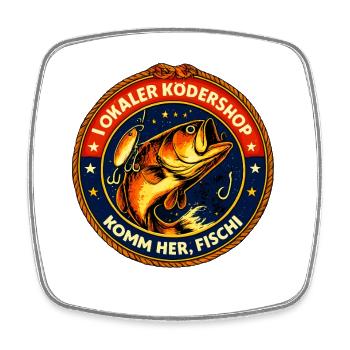 Local bait shop – Come here, Fischi - Square fridge magnet - white - Front