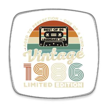 1986 Vintage Rétro Cadeau D'anniversaire - Magnet carré - blanc - Devant