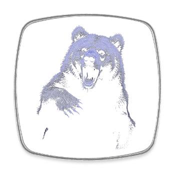 Grizzly Bear Randonnée Camping Ours brun vintage - Magnet carré - blanc - Devant