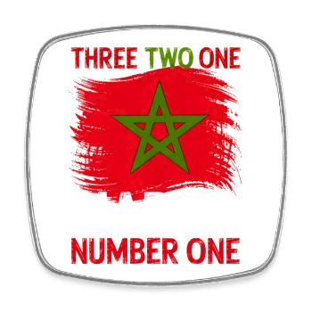 Morocco Flag Moroccan Soccer Supporter for Men  - Magnet carré - blanc - Devant