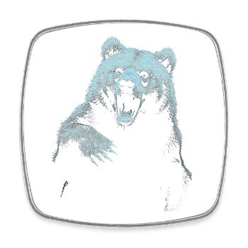 Grizzly Bear Randonnée Camping Ours brun vintage - Magnet carré - blanc - Devant