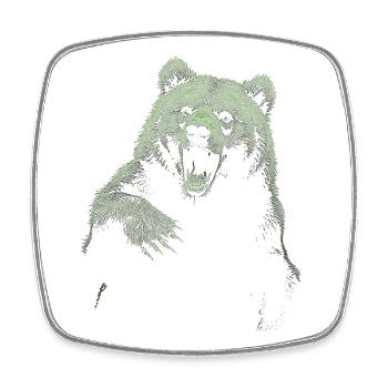 Grizzly Bear Randonnée Camping Ours brun vintage - Magnet carré - blanc - Devant
