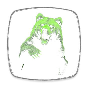 Grizzly Bear Randonnée Camping Ours brun vintage - Magnet carré - blanc - Devant