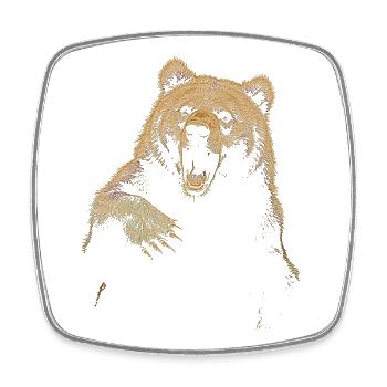 Grizzly Bear Randonnée Camping Ours brun vintage - Magnet carré - blanc - Devant