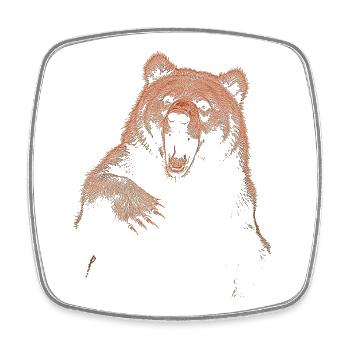 Grizzly Bear Randonnée Camping Ours brun vintage - Magnet carré - blanc - Devant