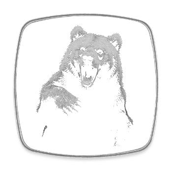 Grizzly Bear Randonnée Camping Ours brun vintage - Magnet carré - blanc - Devant