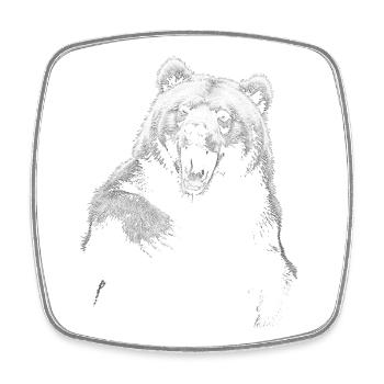 Grizzly Bear Randonnée Camping Ours brun vintage - Magnet carré - blanc - Devant