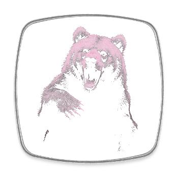 Grizzly Bear Randonnée Camping Ours brun vintage - Magnet carré - blanc - Devant