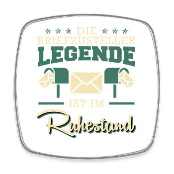 Rentner DIE BRIEFZUSTELLER LEGENDE IM RUHESTAND - Viereckiger Kühlschrankmagnet - Weiß - Vorne