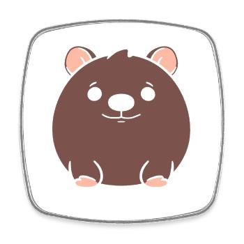 wombat - Square fridge magnet - white - Front