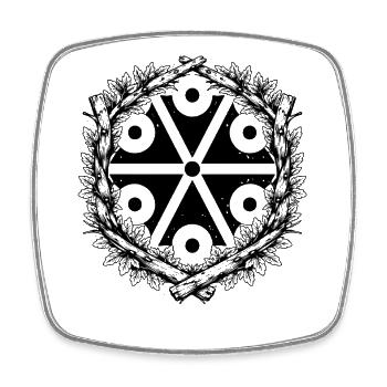Symbole de Perun Dieu du Tonnerre slave - Magnet carré - blanc - Devant
