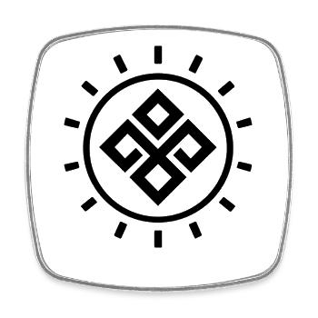 Mokosh Slavic Goddess Minimal Symbol - Square fridge magnet - white - Front