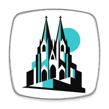 Cathédrale de Cologne - Magnet carré - blanc - Devant