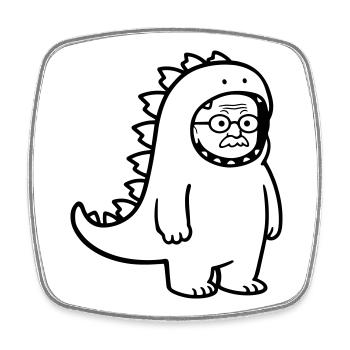 Carnival grouch grandpa - Square fridge magnet - white - Front