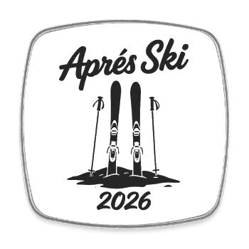 APRES SKI 2026 Winterurlaub Piste Party - Viereckiger Kühlschrankmagnet - Weiß - Vorne