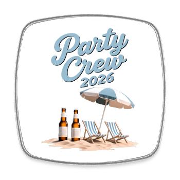 Party Crew 2026 Sommerurlaub Strand Gruppe - Viereckiger Kühlschrankmagnet - Weiß - Vorne