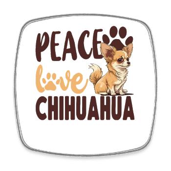 Chihuahua Chihuahueño Girl Peace - Viereckiger Kühlschrankmagnet - Weiß - Vorne