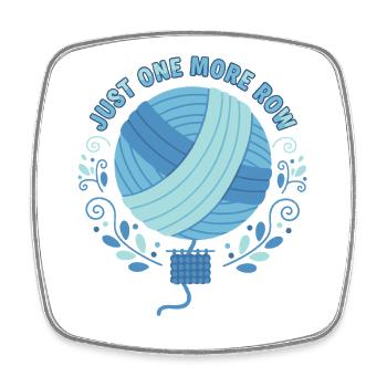 Juste une rangée de plus Laine drôle de crochet pour amateurs - Magnet carré - blanc - Devant
