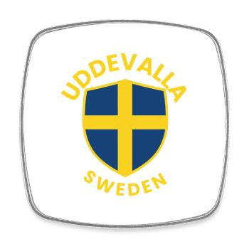 Uddevalla Schweden-Schilddesign - Viereckiger Kühlschrankmagnet - Weiß - Vorne
