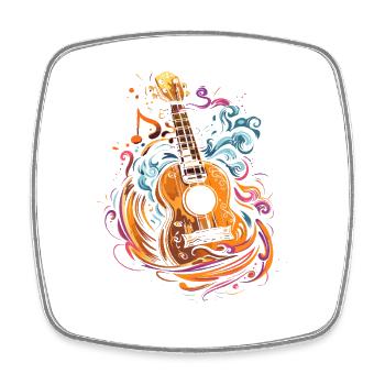 ukulele - Square fridge magnet - white - Front