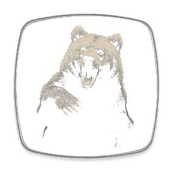 Grizzly Bear Randonnée Camping Ours brun vintage - Magnet carré - blanc - Devant