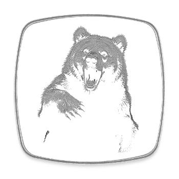 Grizzly Bear Randonnée Camping Ours brun vintage - Magnet carré - blanc - Devant