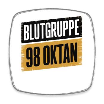 Blutgruppe 98 Oktan - Benzin Design - Viereckiger Kühlschrankmagnet - Weiß - Vorne