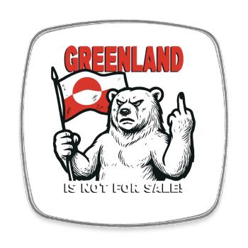 Greenland Is Not For Sale - Viereckiger Kühlschrankmagnet - Weiß - Vorne