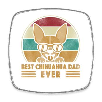 Chihuahua Chihuahueño Dad Retro - Square fridge magnet - white - Front