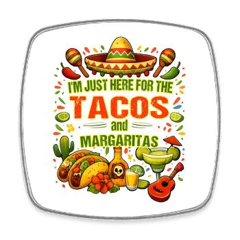 Tacos et Margaritas - Cinco de Mayo - Magnet carré - blanc - Devant