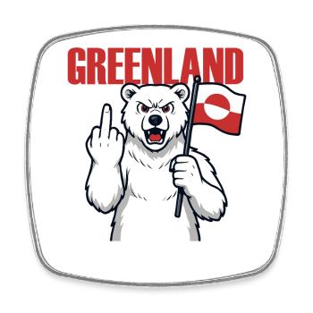 Greenland Is Not For Sale - Viereckiger Kühlschrankmagnet - Weiß - Vorne