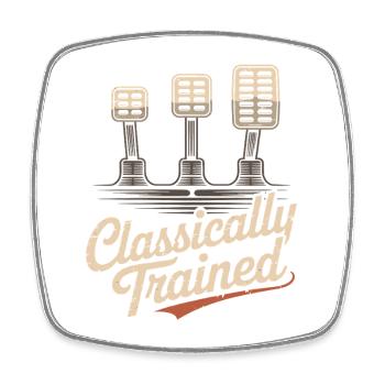 Classically Trained Petrolhead Car Mechanic - Square fridge magnet - white - Front