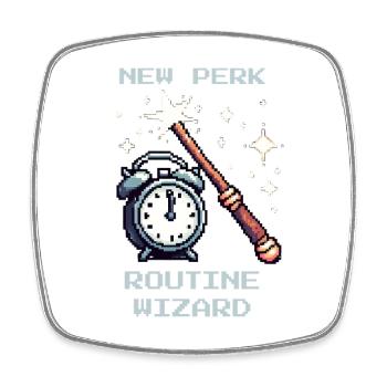 Routine Wizard | Sozialarbeit Alltag - Viereckiger Kühlschrankmagnet - Weiß - Vorne