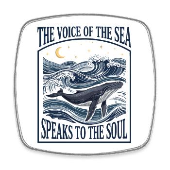 Marine Life Aesthetic Whale – Ocean Art - Square fridge magnet - white - Front