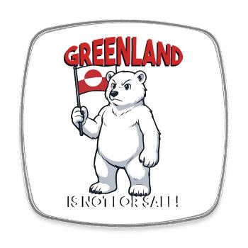 Greenland Is Not For Sale - Viereckiger Kühlschrankmagnet - Weiß - Vorne