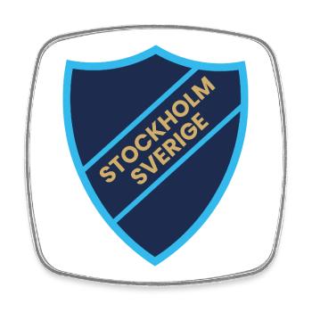 Stockholm Shield Blue Contrast Design - Square fridge magnet - white - Front