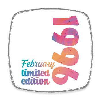 February 1996 30th Anniversary 30 Years Vintage Retro - Square fridge magnet - white - Front