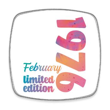 Février 1976 50e Anniversaire 50 ans Vintage Rétro - Magnet carré - blanc - Devant