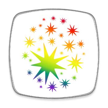 Bunte Sterne Regenbogen Farbverlauf - Viereckiger Kühlschrankmagnet - Weiß - Vorne