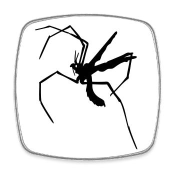 Long-legged mosquito - Square fridge magnet - white - Front