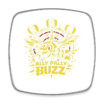 Ally Pally Buzz | Dart Bee - Square fridge magnet - white - Front