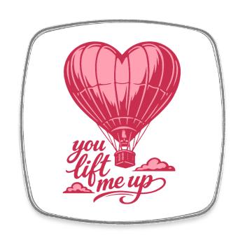 You Lift Me Up | Ballon Heart - Valentine's Day - Viereckiger Kühlschrankmagnet - Weiß - Vorne